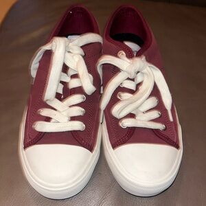 Simple Maroon Suede Sneakers Size Women’s 8